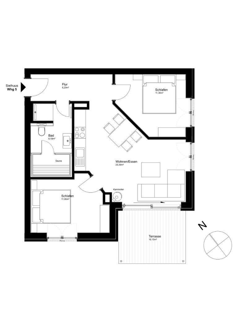 Sielhuus 5, Ferienwohnung Mit Sauna In Fedderwardersiel ブットヤーディンゲン エクステリア 写真